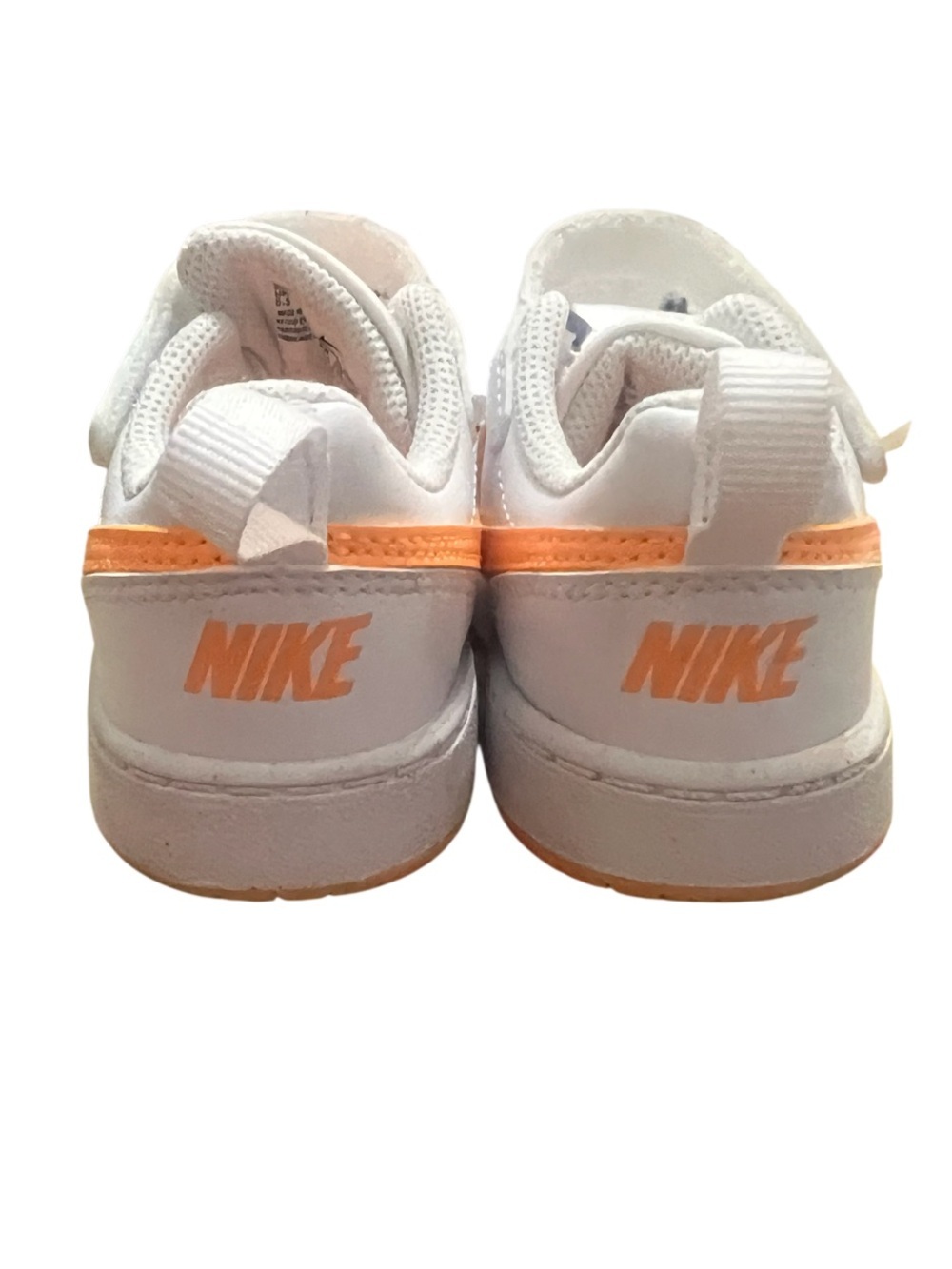 NWT- Nike Kids Court Borough Low Sneakers in White and Orange - Picture 4 of 8